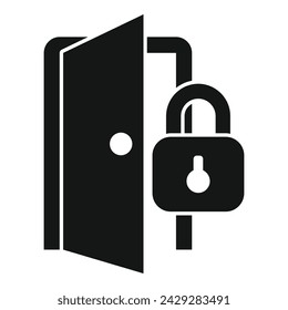 Door lock stop theft icon simple vector. Alarm security. Protection insurance