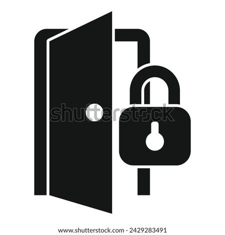 Door lock stop theft icon simple vector. Alarm security. Protection insurance