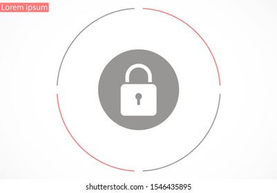 Door lock vector icon.