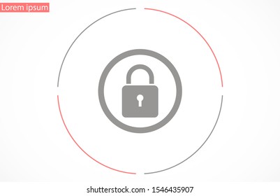 Door lock vector icon.