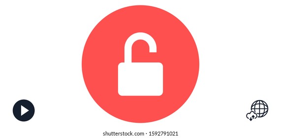 Door lock vector icon. 