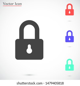 Door lock vector icon. Door castle for house icon. Door castle for sale icon.Door lock for storing icon.