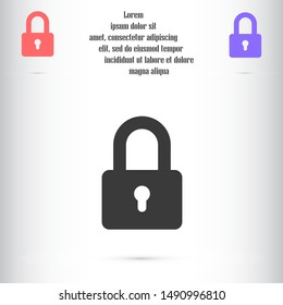 Door lock vector icon. Door castle for house icon. Door castle for sale icon.Door lock for storing icon.