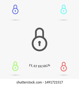 Door lock vector icon. Door castle for house icon. Door castle for sale icon.Door lock for storing icon.