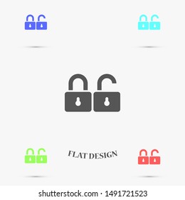 Door lock vector icon. Door castle for house icon. Door castle for sale icon.Door lock for storing icon.