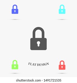 Door lock vector icon. Door castle for house icon. Door castle for sale icon.Door lock for storing icon.