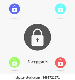 Door lock vector icon. Door castle for house icon. Door castle for sale icon.Door lock for storing icon.