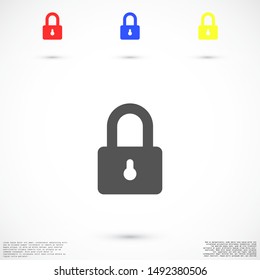 Door lock vector icon. Door castle for house icon. Door castle for sale icon.Door lock for storing icon.