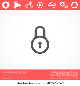 Door lock vector icon. Door castle for house icon. Door castle for sale icon.Door lock for storing icon.