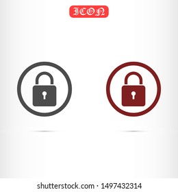 Door lock vector icon. Door castle for house icon. Door castle for sale icon.Door lock for storing icon.