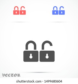 Door lock vector icon. Door castle for house icon. Door castle for sale icon.Door lock for storing icon.