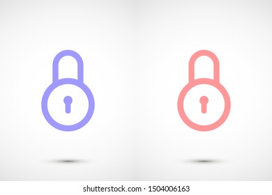 Door lock vector icon. Door castle for house icon. Door castle for sale icon.Door lock for storing icon.