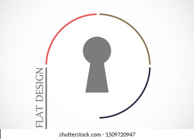 Door lock vector icon. Door castle for house icon. Door castle for sale icon.Door lock for storing icon.