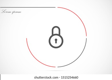 Door lock vector icon. Door castle for house icon. Door castle for sale icon.Door lock for storing icon.