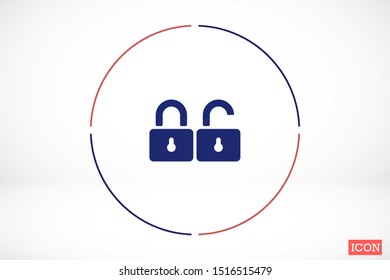 Door lock vector icon. Door castle for house icon. Door castle for sale icon.Door lock for storing icon.