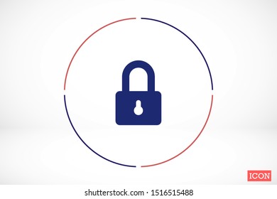 Door lock vector icon. Door castle for house icon. Door castle for sale icon.Door lock for storing icon.