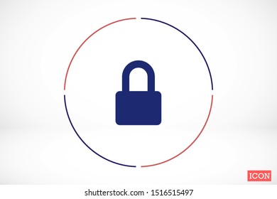 Door lock vector icon. Door castle for house icon. Door castle for sale icon.Door lock for storing icon.