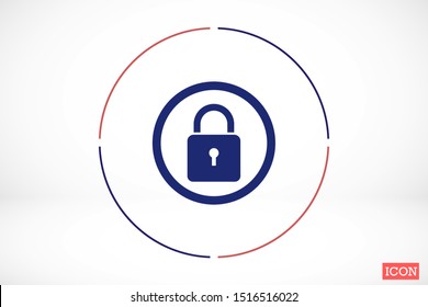 Door lock vector icon. Door castle for house icon. Door castle for sale icon.Door lock for storing icon.