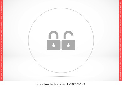 Door lock vector icon. Door castle for house icon. Door castle for sale icon.Door lock for storing icon.