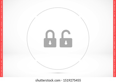 Door lock vector icon. Door castle for house icon. Door castle for sale icon.Door lock for storing icon.