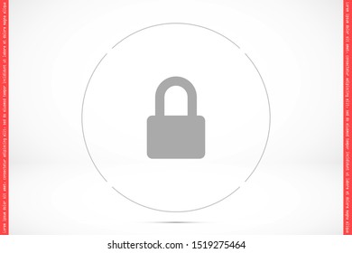 Door lock vector icon. Door castle for house icon. Door castle for sale icon.Door lock for storing icon.