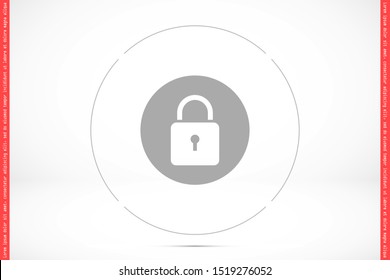 Door lock vector icon. Door castle for house icon. Door castle for sale icon.Door lock for storing icon.
