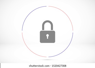 Door lock vector icon. Door castle for house icon. Door castle for sale icon.Door lock for storing icon.
