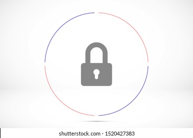 Door lock vector icon. Door castle for house icon. Door castle for sale icon.Door lock for storing icon.