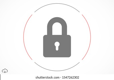 Door lock vector icon. Door castle for house icon. Door castle for sale icon.Door lock for storing icon.