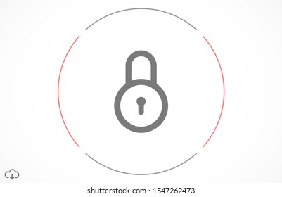 Door lock vector icon. Door castle for house icon. Door castle for sale icon.Door lock for storing icon.