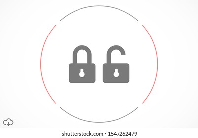 Door lock vector icon. Door castle for house icon. Door castle for sale icon.Door lock for storing icon.