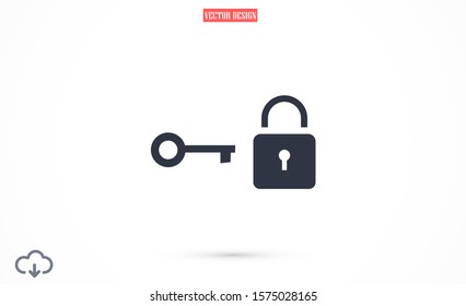 Door lock vector icon. Door castle for house icon. Door castle for sale icon.Door lock for storing icon.