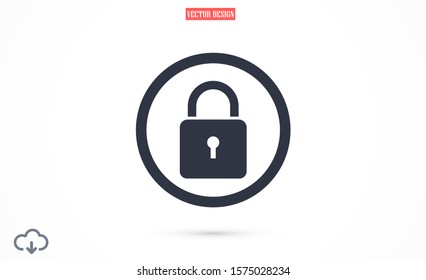 Door lock vector icon. Door castle for house icon. Door castle for sale icon.Door lock for storing icon.