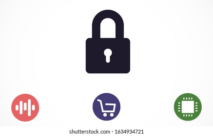 Door lock vector icon. Door castle for house icon. Door castle for sale icon.Door lock for storing icon.