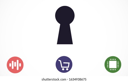 Door lock vector icon. Door castle for house icon. Door castle for sale icon.Door lock for storing icon.