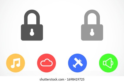 Door lock vector icon. Door castle for house icon. Door castle for sale icon.Door lock for storing icon.