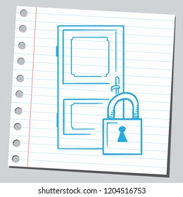 Door locked ( security system concept )