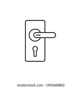 diseño de estilo de contorno de icono de bloqueo de puerta. ilustración vectorial del casillero de puerta. aislado en fondo blanco