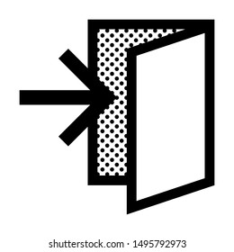 Door Log In. Icon Filled with Dots.