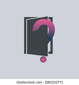 door logo combined with question mark symbol