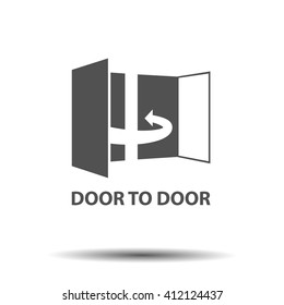 Door to door logo concept icon label door 2 door