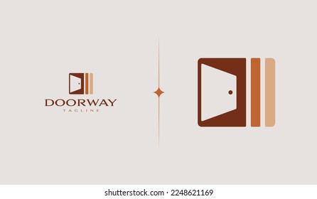 Door Logo. Creative Minimal design template. Symbol for Corporate Business Identity. Creative Vector element