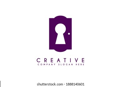 Door logo design vector illustration. Door icon design. Suitable for business and Furniture logos isolated on white background