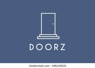 Door logo design vector illustration. door logo suitable for business furniture and construction company.