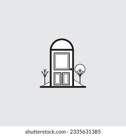Plantilla vectorial de diseño de logotipo de puerta