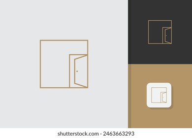 Plantilla de Vector de diseño de logotipo de puerta