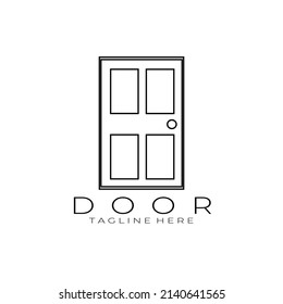 diseño de icono de logotipo de puerta, arte de línea, lineal, vector, ilustración