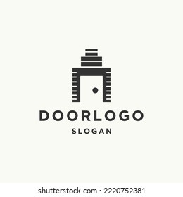 Door logo icon flat design template