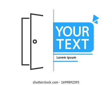 door logo, icon isolated on white background.