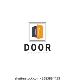 Plantilla de Vector del icono del logotipo de la puerta